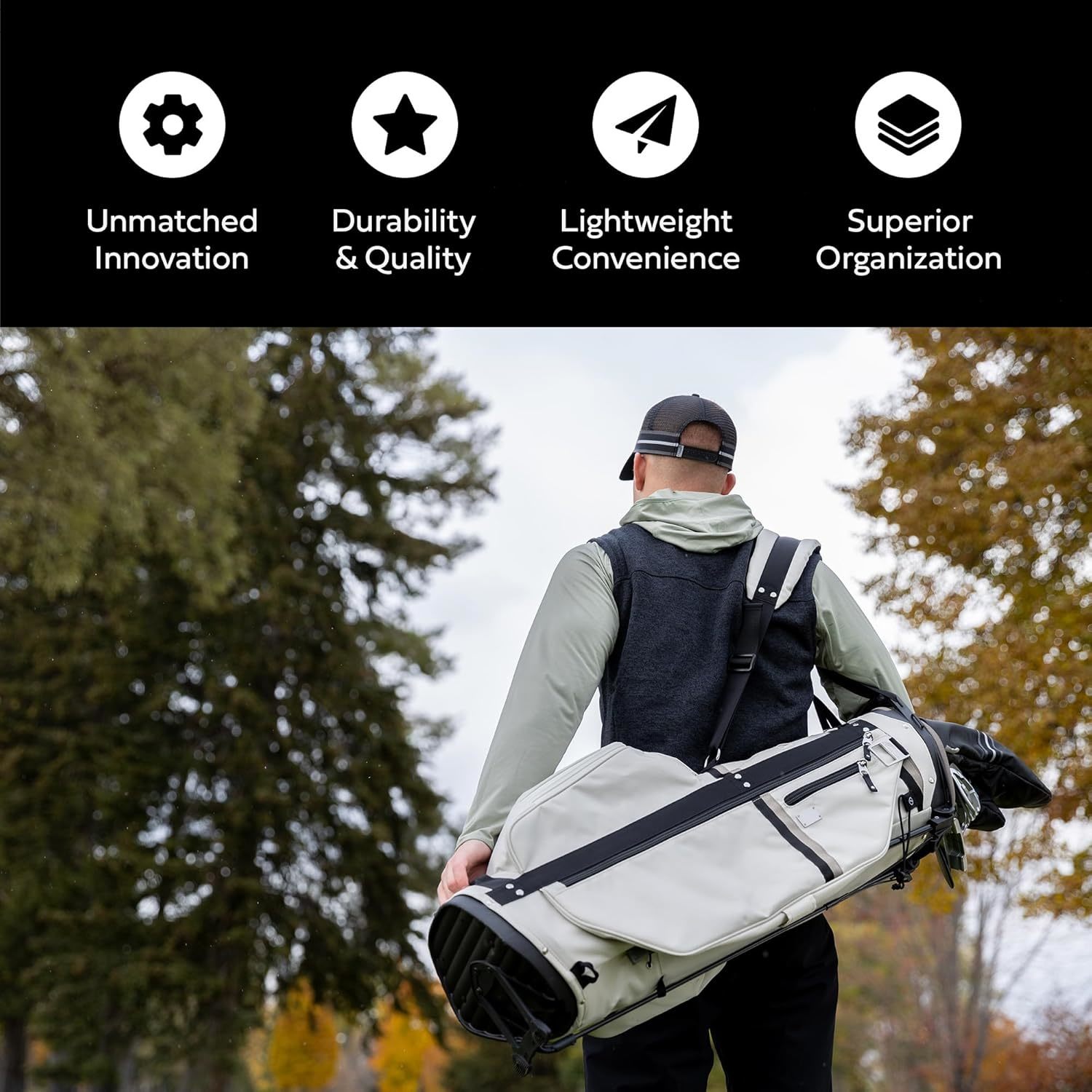軽量14分割ゴルフバッグ、9つのポケット付き、男女兼用エルゴ - Golf Bag のレビューと価格